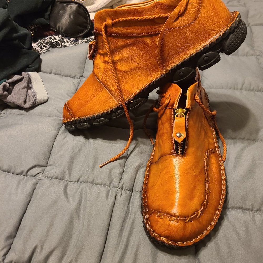 BRAND NEW MENS LEATHER MENS MOCCASINS SIZE 13! - Picture 5 of 5